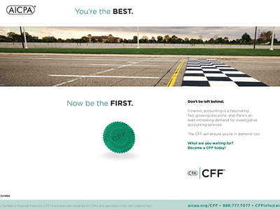 AICPA magazine ad promoting the CFF certification